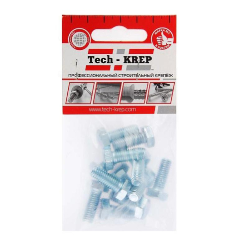 Болт с шестигранной головкой М8х20 DIN 933 оцинк. (уп.12шт) Tech-Krep/Zitar 102967