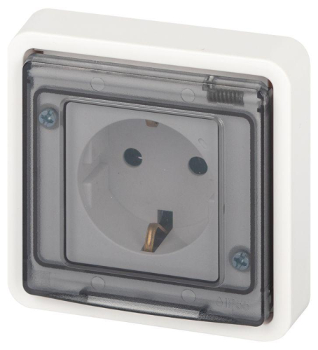 Розетка Эксперт 11-2522-01 2P+E IP55 шторки 16А-250В СУ бел. Эра Б0063281