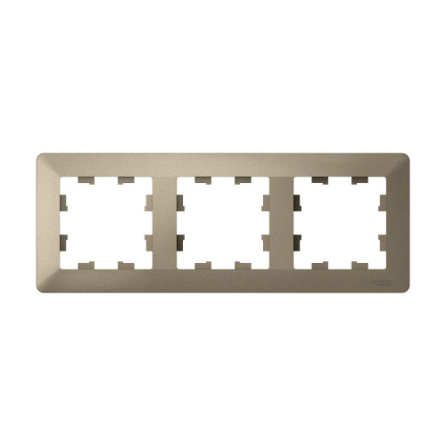 Рамка 3-м AtlasDesign Air шампань/дым. черн. SE ATN220503