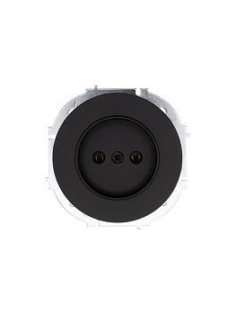 Розетка 1-м СП OSEN без заземл. ПБТ механизм черн. бархат LEZARD 743-4288-121B