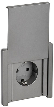 Розетка СП FORTE&PIANO 16А IP44 FP521 с заземл. защ. шторки с крышкой винт. крепл. сталь IEK FP-R16-16-44-K46