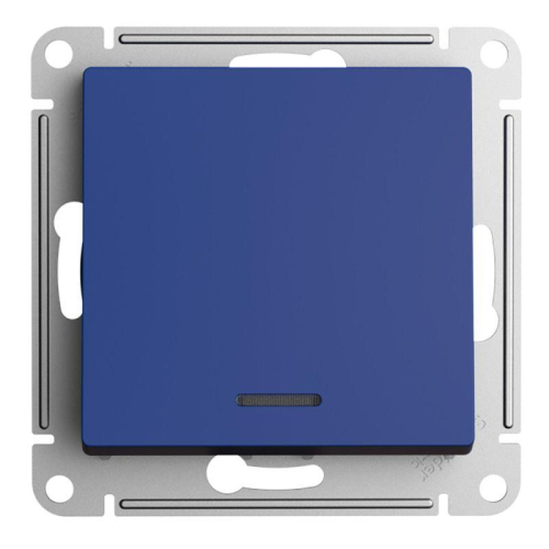 Переключатель 1-кл. AtlasDesign (сх. 6а) 10AX с подсветкой механизм аквамарин SE ATN001163