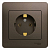 Розетка 1-м СП 1мод. Glossa 16А IP20 с заземл. в сборе шоколад SE GSL000842
