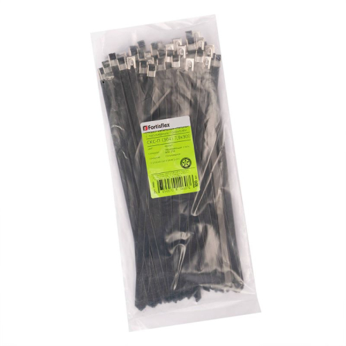 Хомут кабельный СКС-П (304) 4.6х300 стальной с покрытием (уп.100шт) Fortisflex 74933