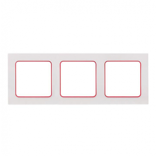 Рамка 3-м Стокгольм бел. с линией цвета красн. PROxima EKF EAM-G-304-10