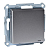 Розетка СП Merten IP44 защ. шторки с крышкой замок механизм алюм. SchE MTN2314-0460
