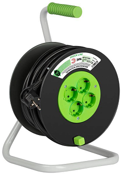 Удлинитель на пластик. катушке 4х30м с заземл. KAT-3x1.5-30m Greenline ПВС 3х1.5 Эра Б0065110