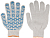 Перчатки вязаные "Волна" (4 нити) 10 класс вязки х/б с ПВХ 12491