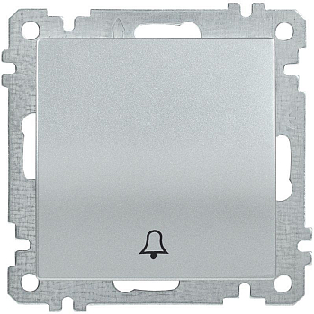 Механизм выключателя 1-кл. СП Bolero 10А IP20 ВС10-1-4-Б кнопочный звонок серебр. IEK EVB14-K23-10