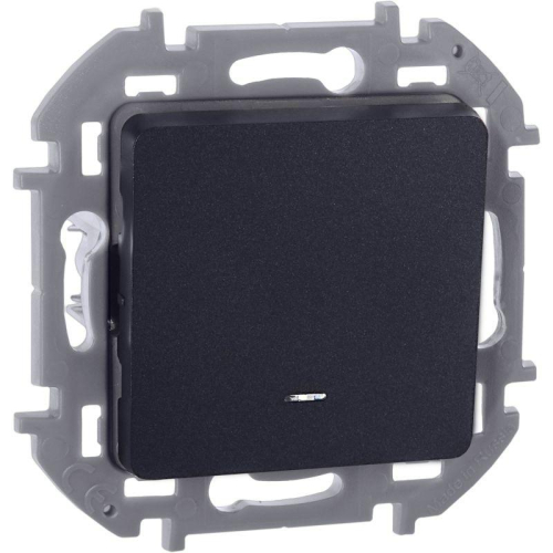 Выключатель 1-кл. Inspiria 10А IP20 250В 10AX с подсветкой/индикацией механизм антрацит IEK 673613