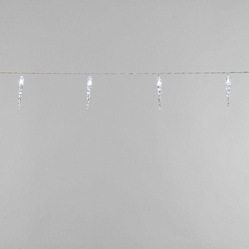 Гирлянда светодиодная "Сосульки" 1.5м 10LED бел. 0.1Вт IP20 провод ПВХ прозр. элементы питания 2хAA (не в компл.) Neon-Night 303-094