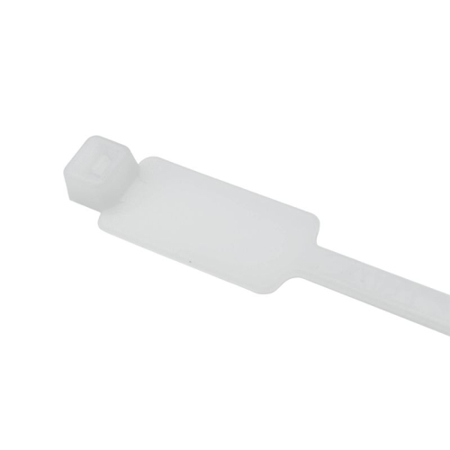 Хомут кабельный 4.8х190 полиамид бел. с табличкой 27х12.9 (уп.100шт) DKC 252190SR-M