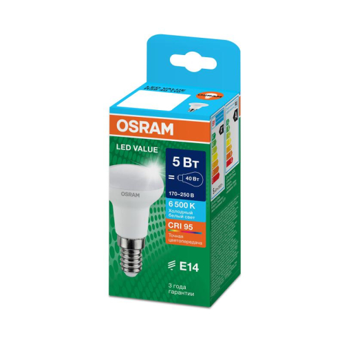 Лампа светодиодная LED G4 Value LVR3940 5W/965 CRI95 5Вт 6500К 500лм грибовидная матов. E14 170-250В OSRAM 4610590511693
