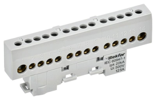 Шина L "фаза" изол. на универс. держ. 8х12-12-Ср TEKFOR IEK TF-NN20-12-KL-K03