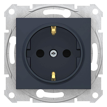 Механизм розетки 1-м СП Sedna 16А IP20 с заземл. быстрозажим. контакты защ. шторки графит SchE SDN3001770