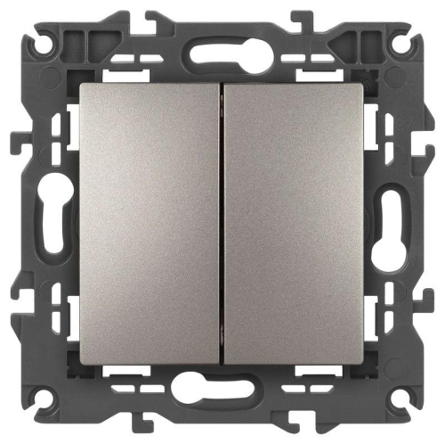 Выключатель 2-кл. Elegance 14-1104-16 250В 10АХ титан Эра Б0065803