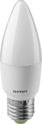 Лампа светодиодная 61 960 OLL-C37-10-230-4K-E27-FR 10Вт свеча 4000К нейтр. бел. E27 1000лм 176-264В ОНЛАЙТ 61960