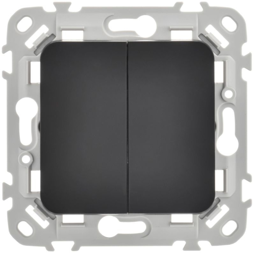 Выключатель 2-кл. СП FLITE ВС12-1-0-ФлЧ 10А механизм черн. IEK FI-V20-0-10-1-K02