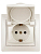 Розетка СП Plano 2P+E Schuko 1-203-02 16А-250В с крышкой IP20 сл. кость Intro Б0027612