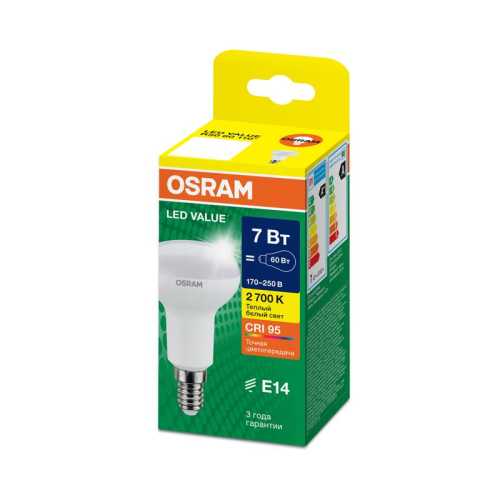 Лампа светодиодная LED G4 Value LVR5060 7W/927 CRI95 7Вт 2700К 700лм грибовидная матов. E14 170-250В OSRAM 4610590511709