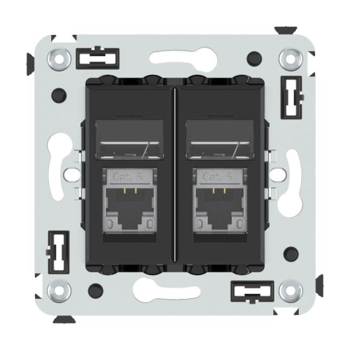 Розетка компьютерная 2-м СП Avanti "Черный матовый" RJ45 кат.6 экранир. DKC 4412394