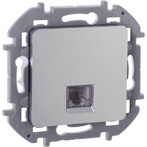 Розетка телефонная Inspiria RJ11 механизм алюм. IEK 673822