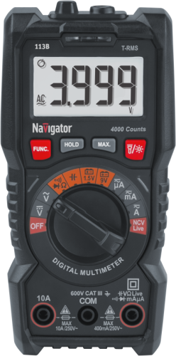Мультиметр 95 766 NMT-Mm-113B True RMS с авто выбором значений Navigator 95766