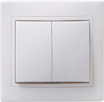 Выключатель 2-кл. 1п СП Кварта 10А IP20 ВС10-2-0-КБ керамич. осн. бел. GENERICA EVK20-K01-10-K