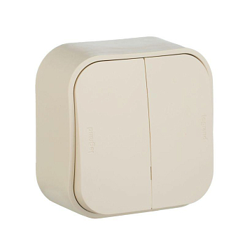 Переключатель проходной 2-кл. ОП Quteo 10А IP20 250В сл. кость IEK 782236