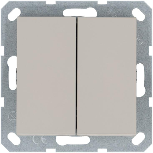 Кнопка 2-кл. 10А IP20 с переключающим контактом механизм тауп Jasmart G3020T