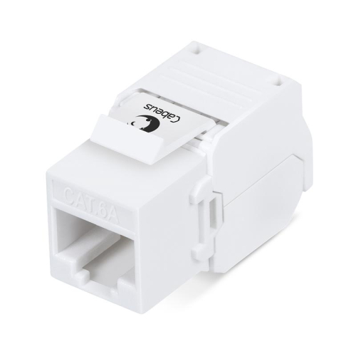 Вставка Keystone Jack RJ45 (8P8C) кат.6A KJ-RJ45-Cat.6A-180-Toolless 180град. без инструмента Toolless бел. Cabeus 7964c