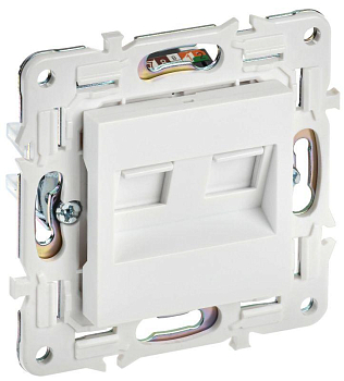 Розетка компьютерная двойн. RJ45 кат.6 SKANDY SK-K04W арктич. бел. IEK SK-K20-2-K01