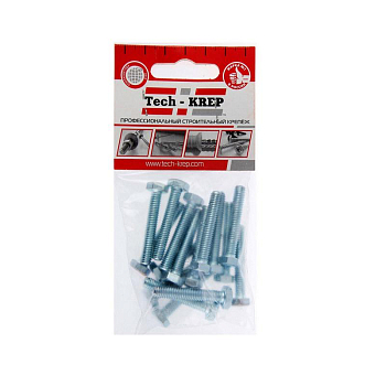 Болт с шестигранной головкой М6х40 DIN 933 класс прочн. 8.8 оцинк. (пакет) (уп.16шт) Tech-Krep/Zitar 102961