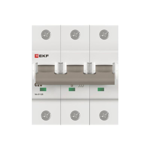 Выключатель автоматический 3п C 20А 15кА ВА 47-125 PROxima EKF mcb47125-3-20C