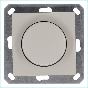 Светорегулятор поворотно-нажимной (диммер) LED 30-400Вт 1gang 2way механизм тауп Jasmart G4012T