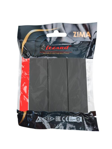 Выключатель 3-кл. СП ZIMA IP20 10А безвинт. зажим черн. бархат LEZARD 704-4288-109QC