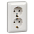 Розетка 2-м СП Хит 16А 250В с заземл. без защ. шторок бел. SE RS16-236-B