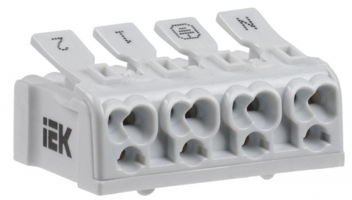 Клемма пружинная соединительная КСПн4-2L+N+PE IEK UKZ-B06-4P-F1-E0-10