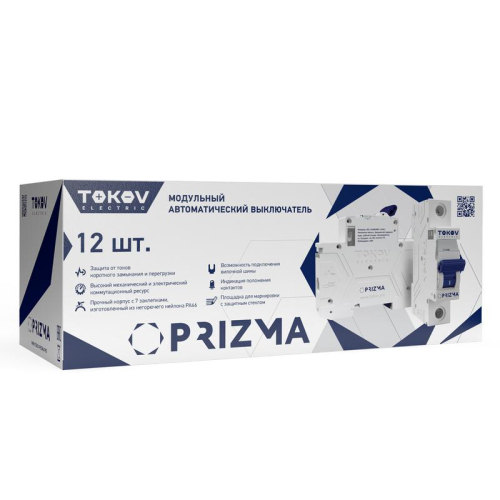 Выключатель автоматический модульный 1п C 6А 4.5кА PRIZMA TOKOV ELECTRIC TKE-PZ45-MCBI-1-6-C
