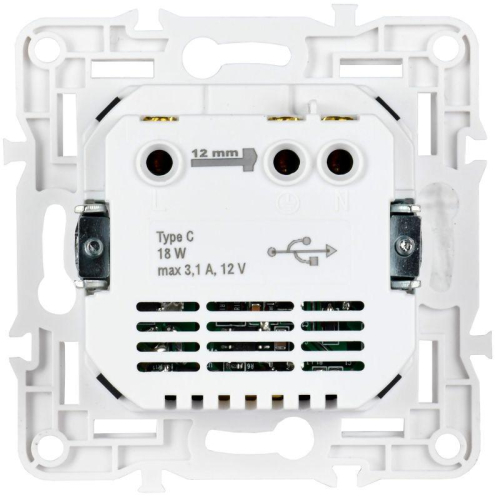 Розетка SKANDY 18Вт 16А с заземл. защ. шторки с USB C SK-R17G графит IEK SK-R14-16-U14-018-K53