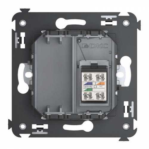 Розетка телефонная 1-м СП Avanti "Закаленная сталь" DKC 4404313