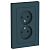 Розетка 2-м СП AtlasDesign 16А IP20 без заземл. в сборе изумруд SE ATN000820