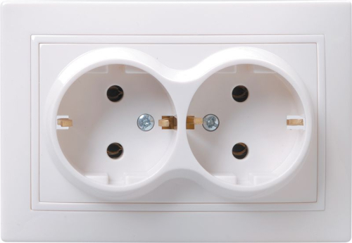 Розетка 2-м СП Кварта РС12-3-КБ 16А IP20 с заземл. без защ. шторок керамика бел. GENERICA ERK21-K01-16-K