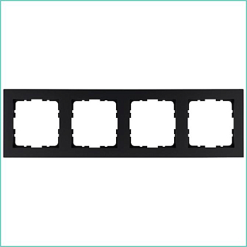 Рамка 4-м G-Classic черн. матов. soft touch Jasmart G1004PB