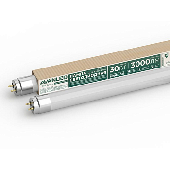 Лампа светодиодная AL Т8-30-865-1200-М 30Вт линейная матовая 6500К холод. бел. G13 3000лм 195-265В AVANLED 11112655
