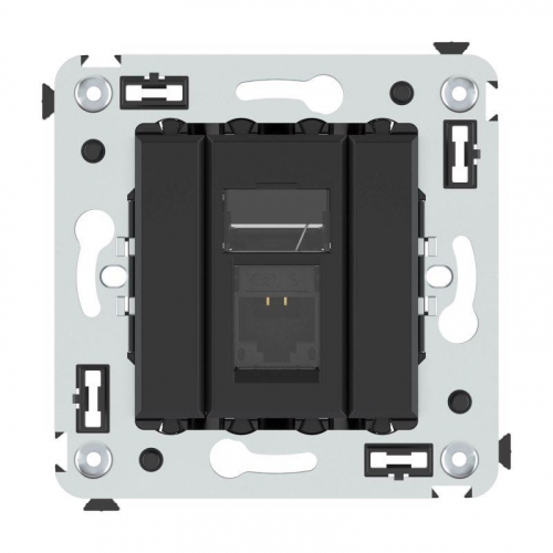 Розетка компьютерная 1-м RJ45 СП кат.6А Avanti "Черный матовый" DKC 4412373
