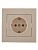 Розетка 1-м СП Rain с заземл. защ. шторки с заземл. керамика крем. LEZARD 703-0303-124