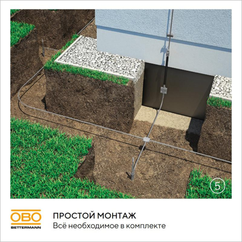 Комплект заземления безмуфтовый d20мм 3м сталь гор. цинк. OBO 6841314