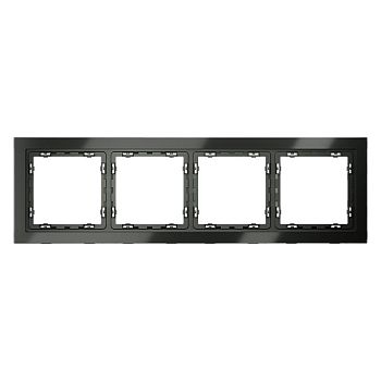 Рамка 4-м S70 стеклян. титан Voltum VLS110406