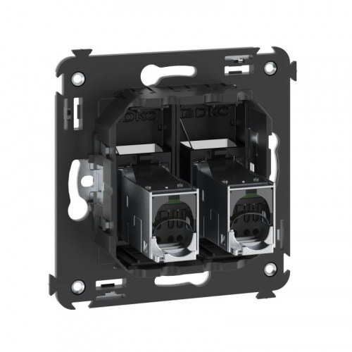 Розетка компьютерная 2-м RJ-45 СП кат.6 экранированная Avanti "Черный матовый" DKC 4412394